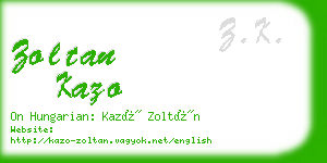 zoltan kazo business card